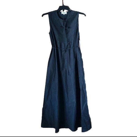 Saint Art Pleated Sleeveless Belted Chelsea MIDI Dress - S - Picture 1 of 14